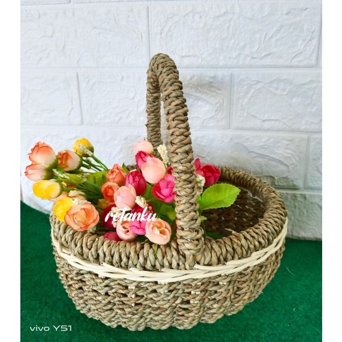 keranjang piknik / keranjang piknik rotan / keranjang piknik seagress / florist