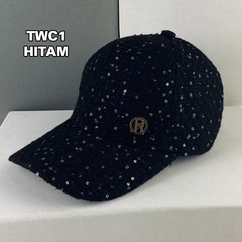 Topi Baseball Pria Wanita Logo R Motif Manik Manik Unisex Pengait Ring Besi Casual Cap sport fashion style korea TWC