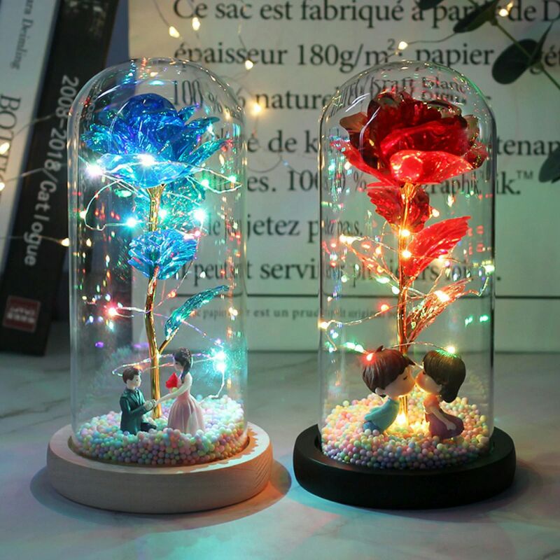 SZVVI bunga Mawar Lampu LED Dekorasi Galaxy Rose Eternal Fairy String Lights