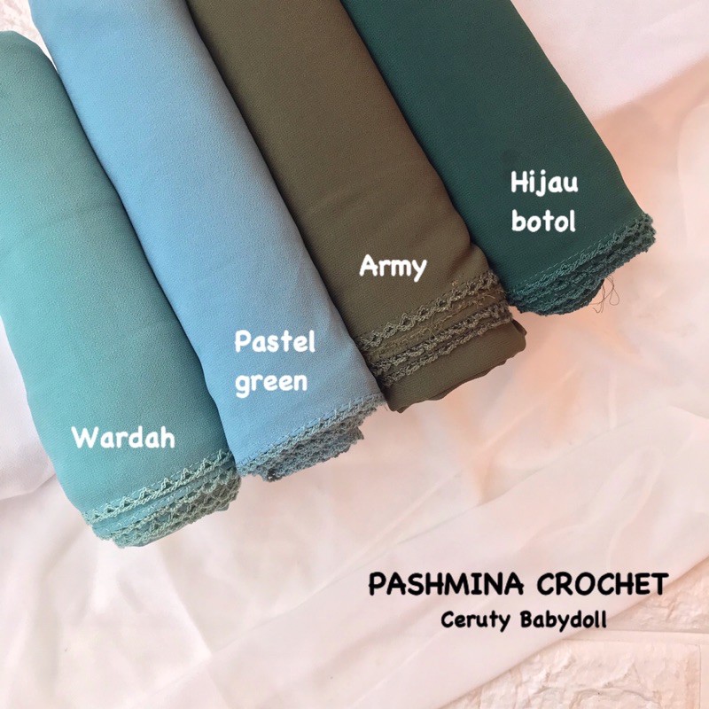 PASHMINA CERUTY CROCHET / PASHMINA EMBRODIERY / HIJAB JILBAB PASMINA SULAM