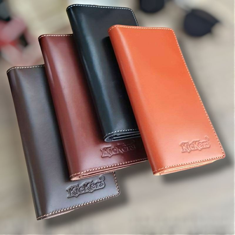 Dompet Pria Kulit Asli panjang Embos Kickers - Tanpa Kain Furing