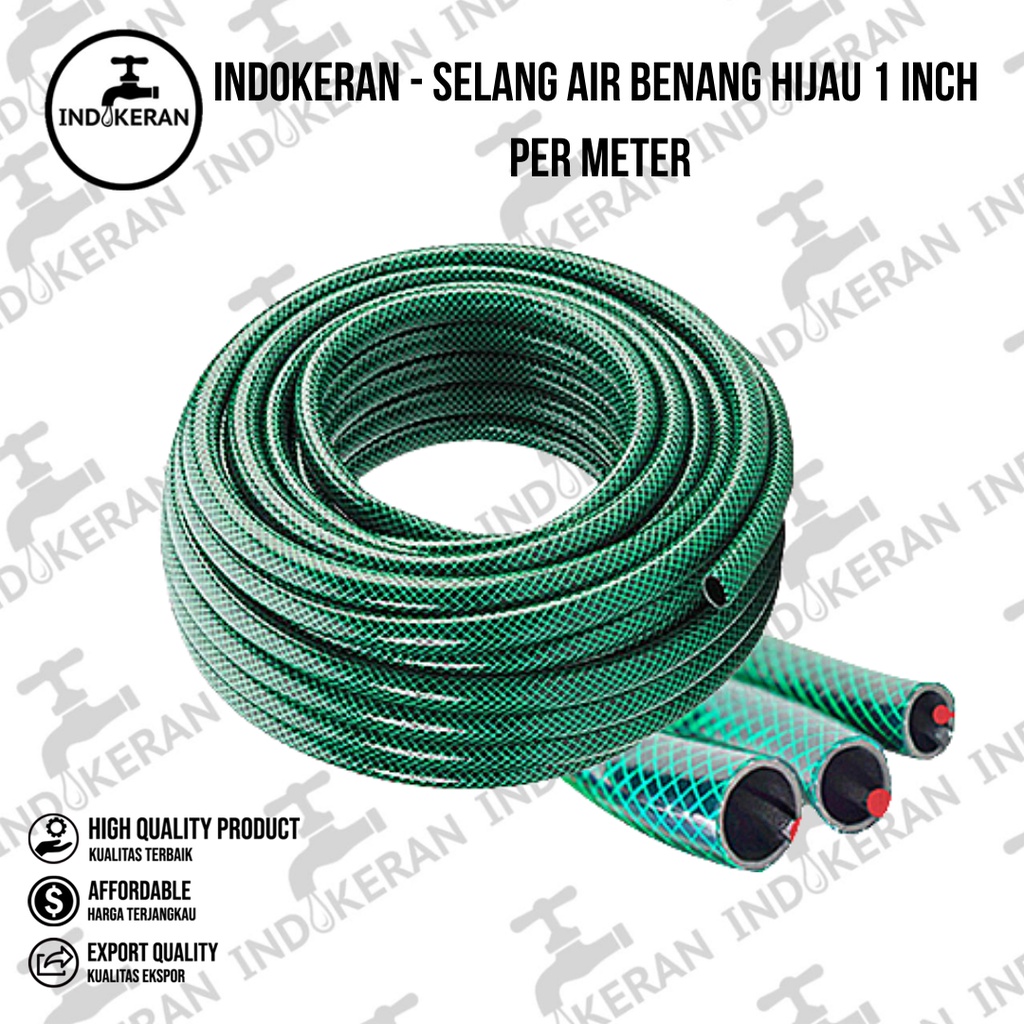 INDOKERAN - Selang Air Benang Hijau 1 Inch Per Meter