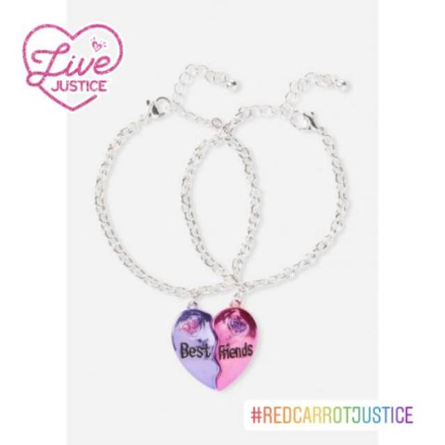 Gelang Anak Gelang Justice BFF Best Friend Metallic Bracelet Heart