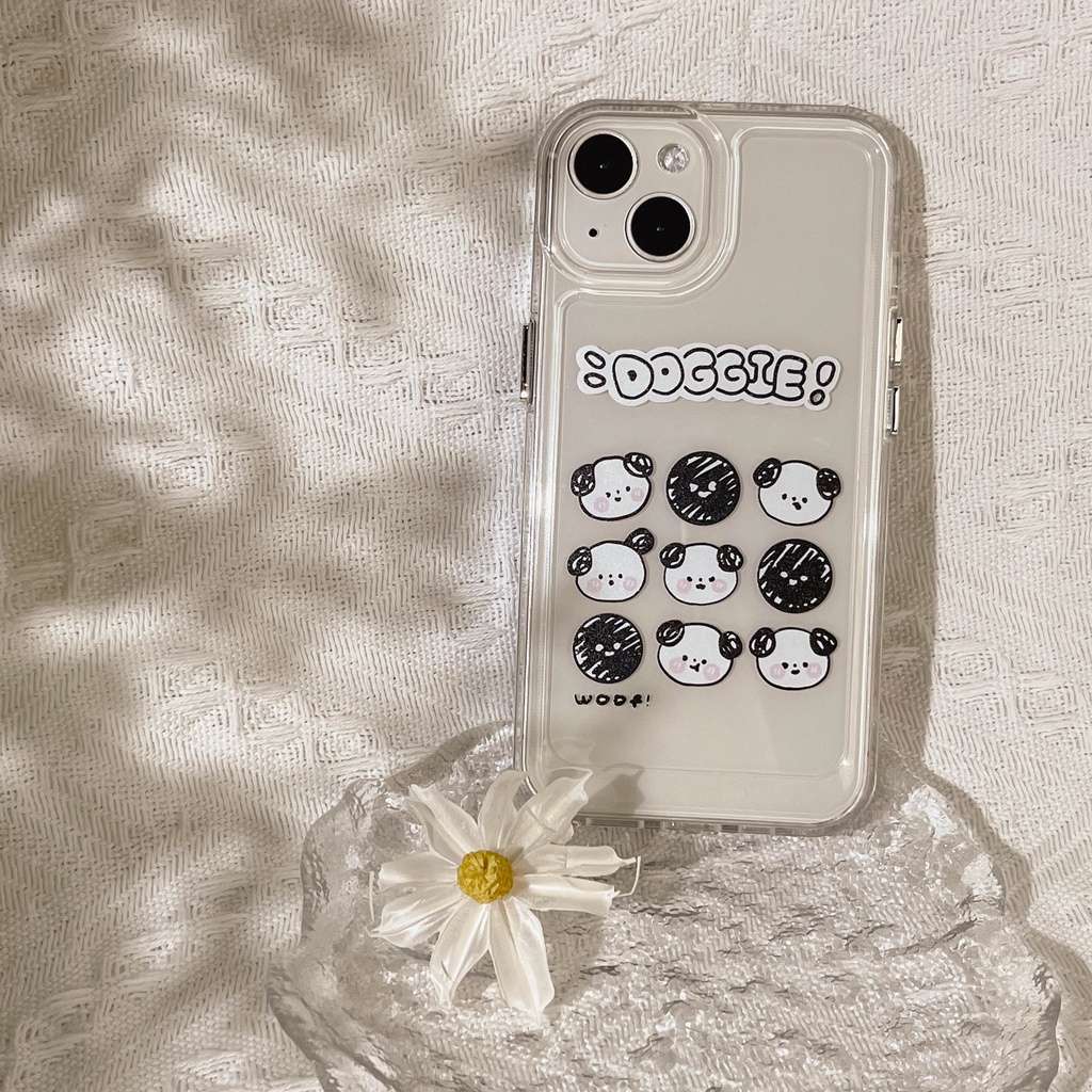 Ins Casing TPU iPhone 11 13pro 13prm 12 7Plus xs 8Plus XR 7 8 XR 11pro xs Max 12Pro Max Motif Anak Anjing Shockproof