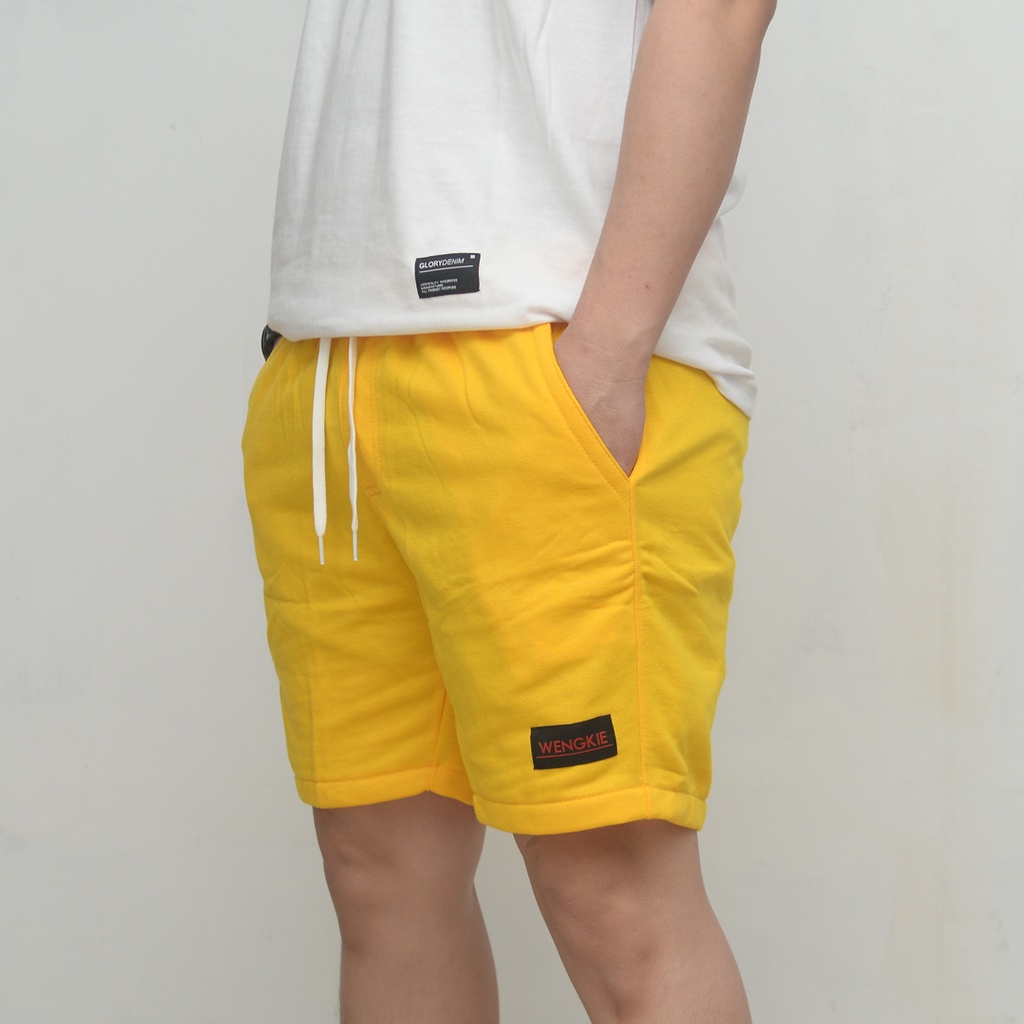 Wengkie.id / Boardshort / celana pendek pria / celana pendek wanita / celana casual / celana pendek murah / Warna Kuning