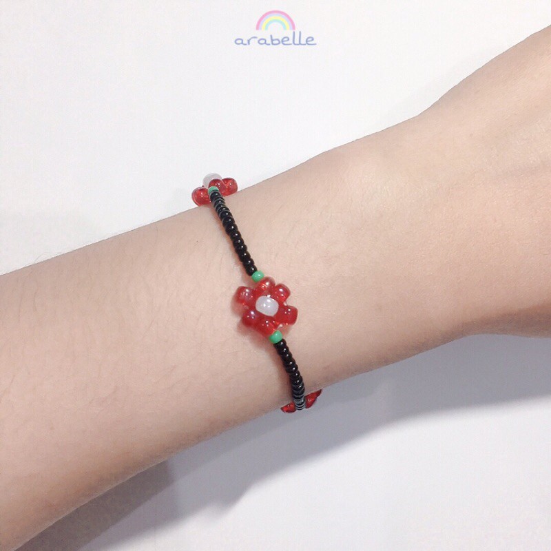 beads daisy bracelet / gelang manik-manik bunga / flower bracelet