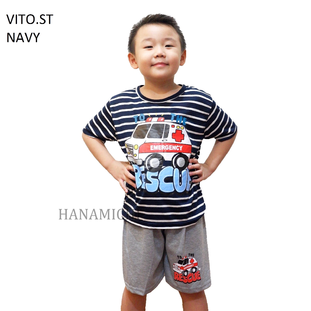 Hanamichi VITO.ST Setelan Anak Bergambar Lengan Pendek