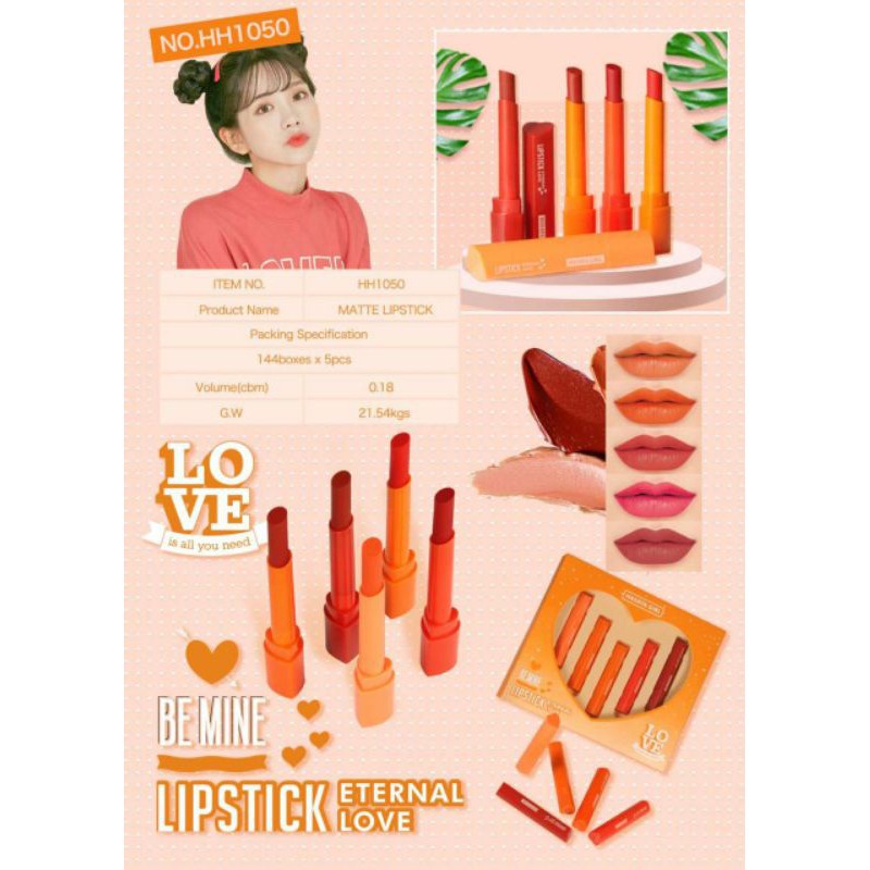 [PER PACK] LIPSTIK BE MINE ETERNAL LOVE HASAYA GIRL NO.HH1050