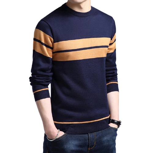 Sweater Rajut Pria Valdo tribal/Sweater motip Garis-Garis