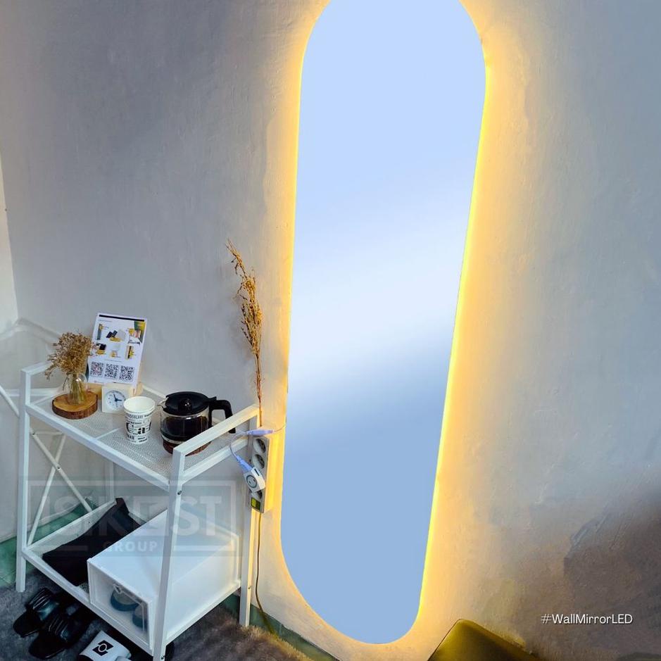 Harga Spesial.. WALL MIRROR + LED STRIP / KACA DINDING AESTHETIC / KACA FULL BODY / CERMIN