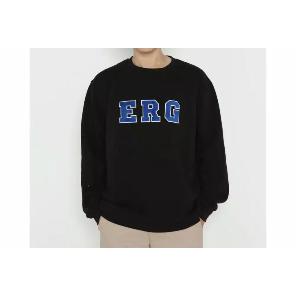 Sweater Crewneck *ERG Navy Logo Texs Pull Bordir Premium Unisex