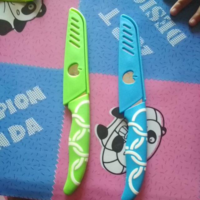 Pisau Buah 4inch / Pisau Sarung Homelux Warna Motif Apel Tajam & Murah