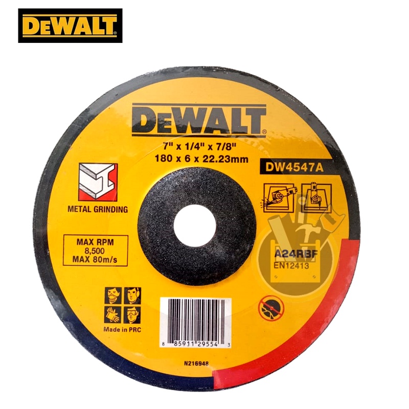 DEWALT Batu Poles 7 Inch 7&quot; x 6 mm Metal Grinding Wheel Double Layer / Batu Gerinda Slep Slepan Gurinda Poles 7inch Mata Batu Gerinda Asah Poles 7 Inch Grinding Disc