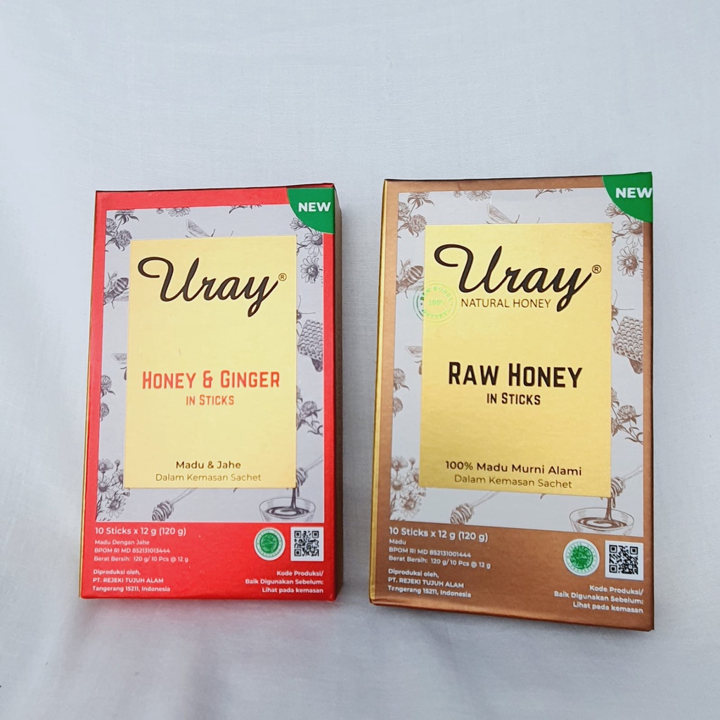 

Uray Raw Honey in Sticks / Honey & Ginger 120gr / 12 gr per stik Madu Mentah / Madu Jahe