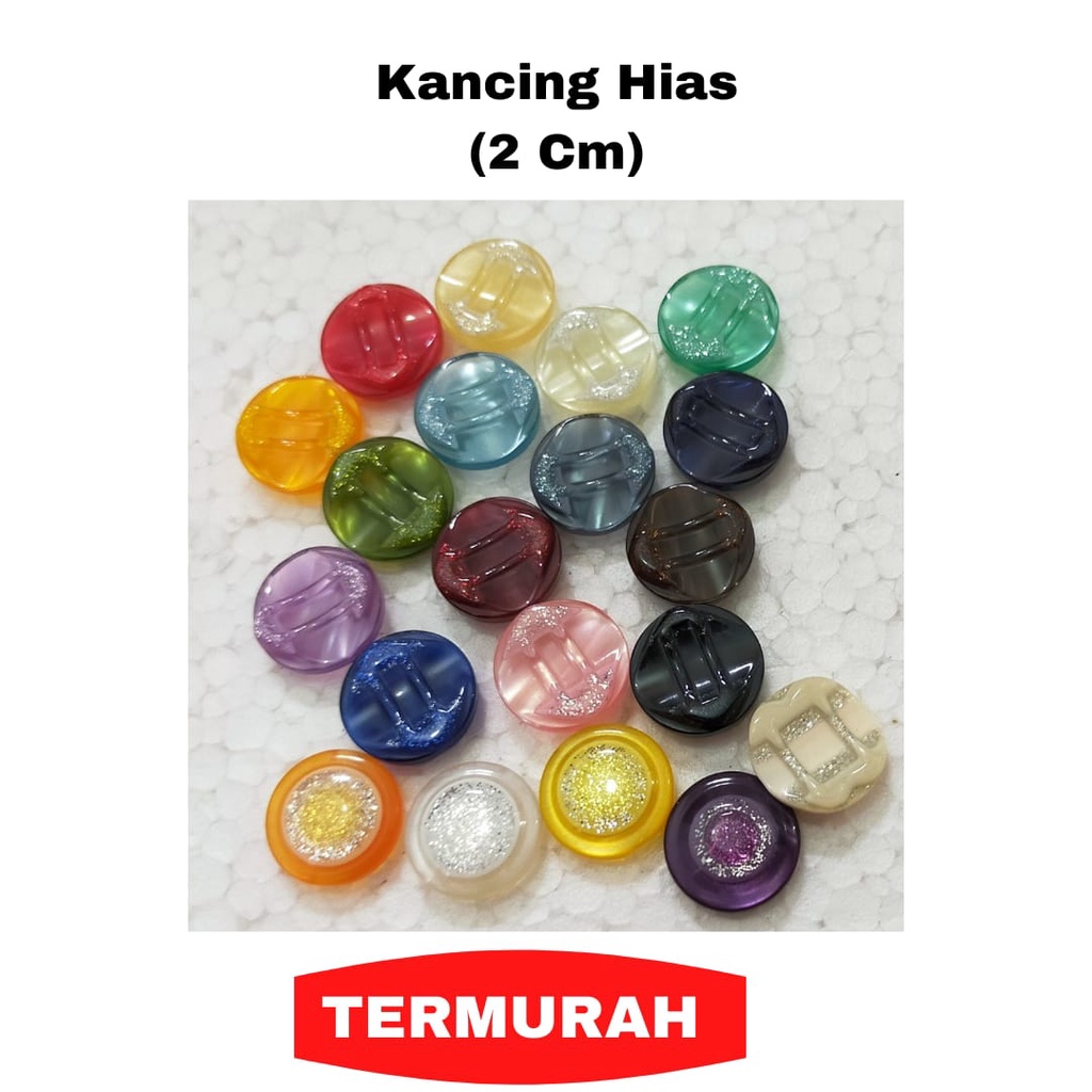 Kancing Baju Hias  Ukuran Besar 2cm Per-2 Lusin