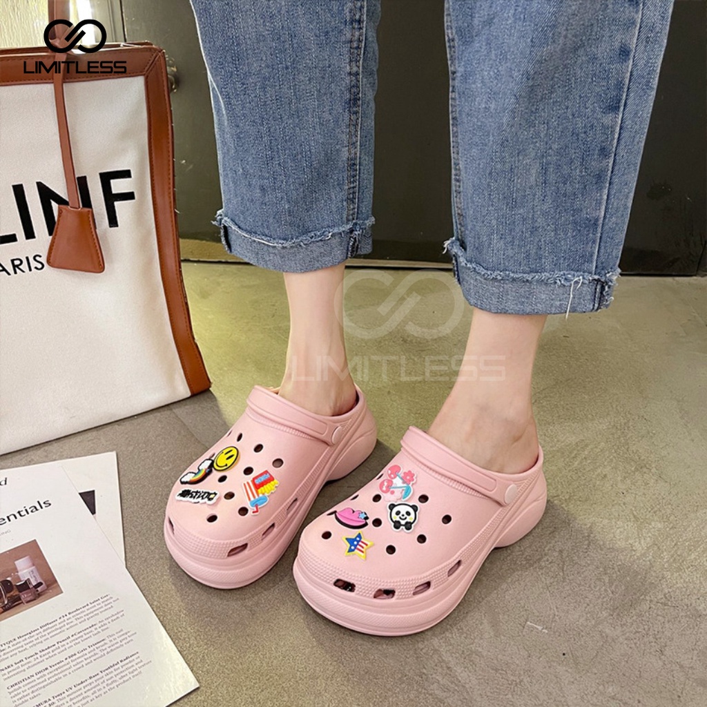 Sandal Wanita Fuji Kekinian Sendal Cewek Wedges Eva Terbaru Sandal Platform Wanita Baim Tinggi