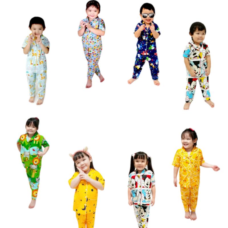 piyama katun  anak 6-24bln size xs/baju tidur anak murah meriah/piama anak