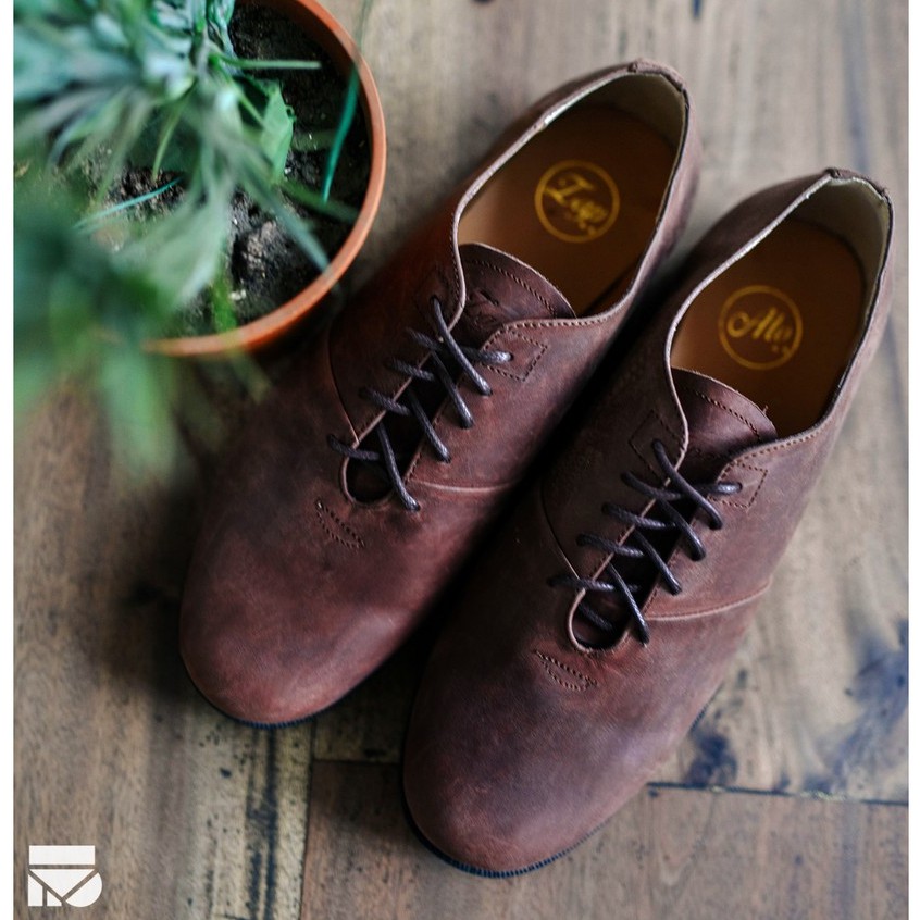 Arman Brown | Sepatu Kulit Asli Vintage Klasik Pria Cowok Men Derby Footwear | FORIND x Zapato