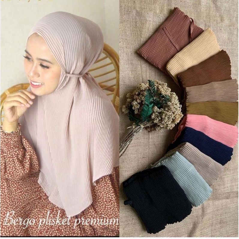 BERGO MARYAM PLISKET / JILBAB BERGO PLISKET / KERUDUNG BERGO / HIJAB PLISKET / JILBAB PLISKET