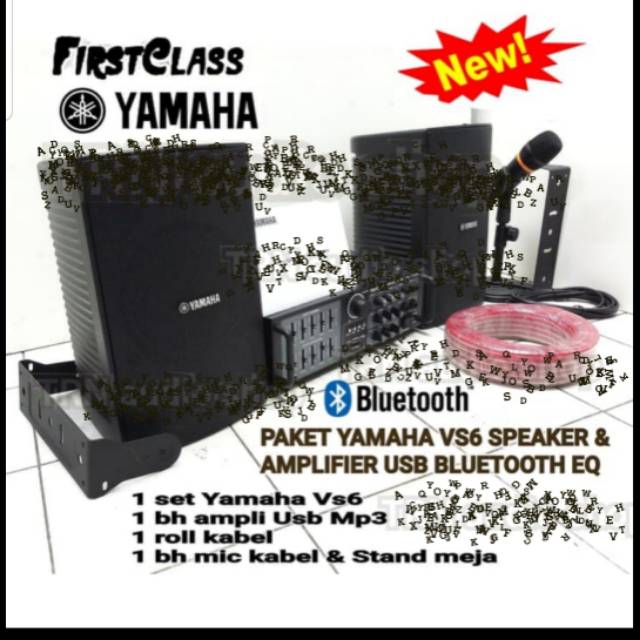 PAKET SOUND SYSTEM YAMAHA 6 IN VS6 + AMPLI USB BLUETOOTH