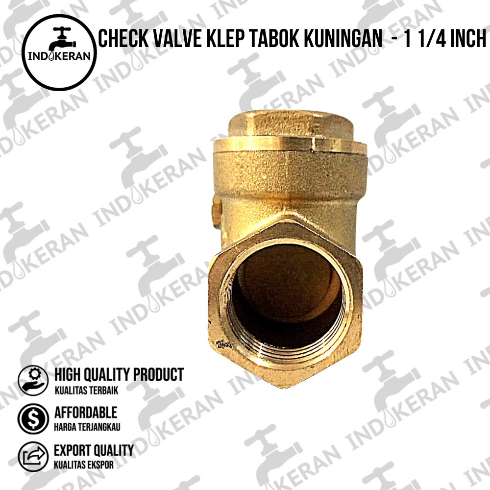 INDOKERAN - Check Valve Klep Tabok Kuningan - 1 1/4 Inch