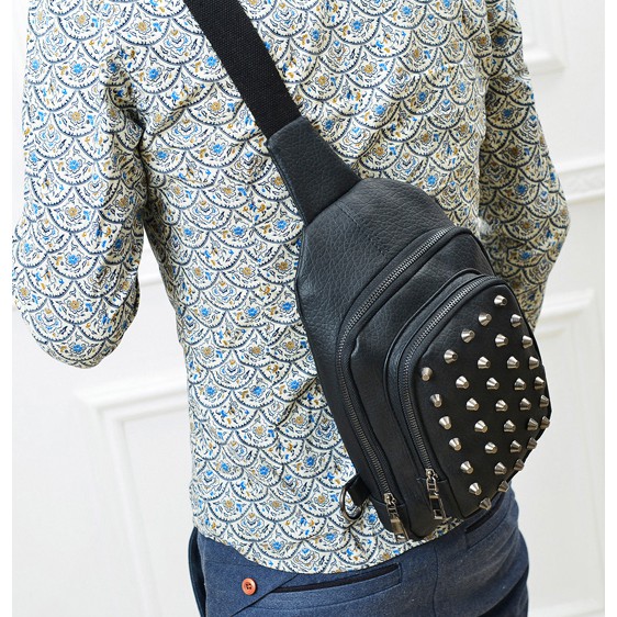 tas ransel pria / tas selempang pria kulit ts340