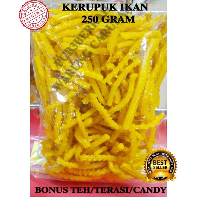 

KERUPUK IKAN MENTAH @250 GR KHAS CIREBON BONUS TEH/TERASI/CANDY