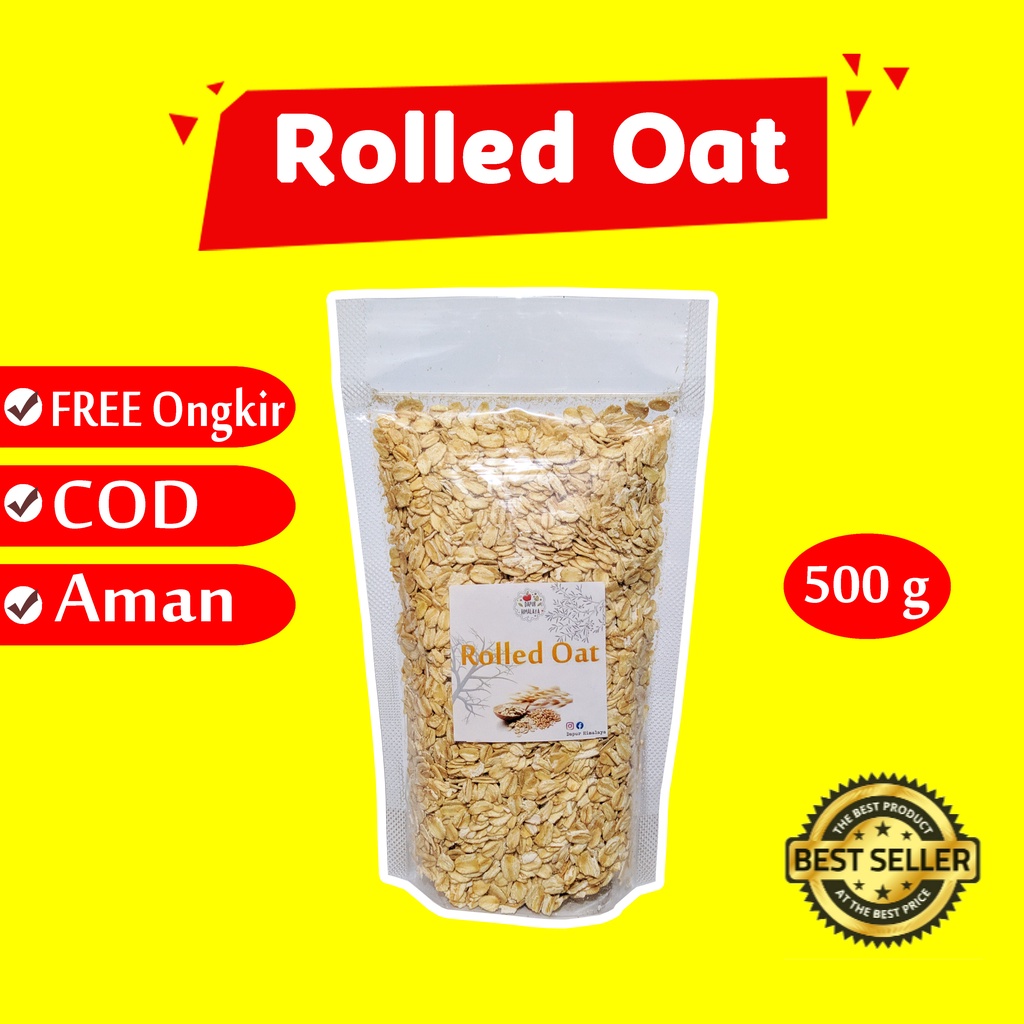 

ROLLED OAT 500GR OATMEAL GANDUM UNTUH OATS KASAR NATURAL SEREAL 500 GR