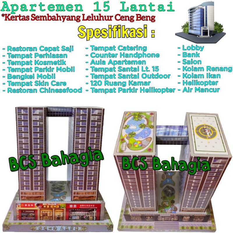 Jual Apartemen 15 Lantai Untuk Rumah Tempat Tinggal Leluhur Kertas