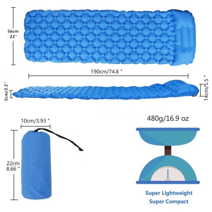 Kasur Matras Angin Sleeping Pad Inflatable Encampment NH18 Camping