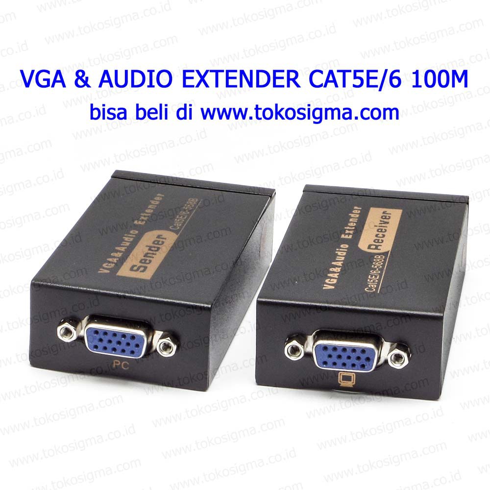 VGA and AUDIO EXTENDER 100M by SINGLE CAT5E/6 - 568B