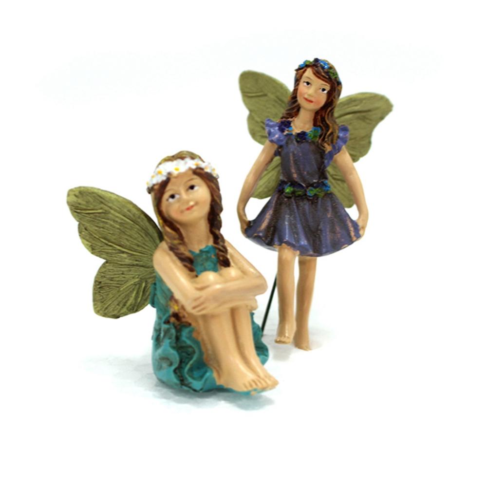 Patung Agustina Fairies 6Pcs/set Bunga Peri Dekorasi Rumah Hiasan Plug In Dollhouse Fairy Garden Aksesoris