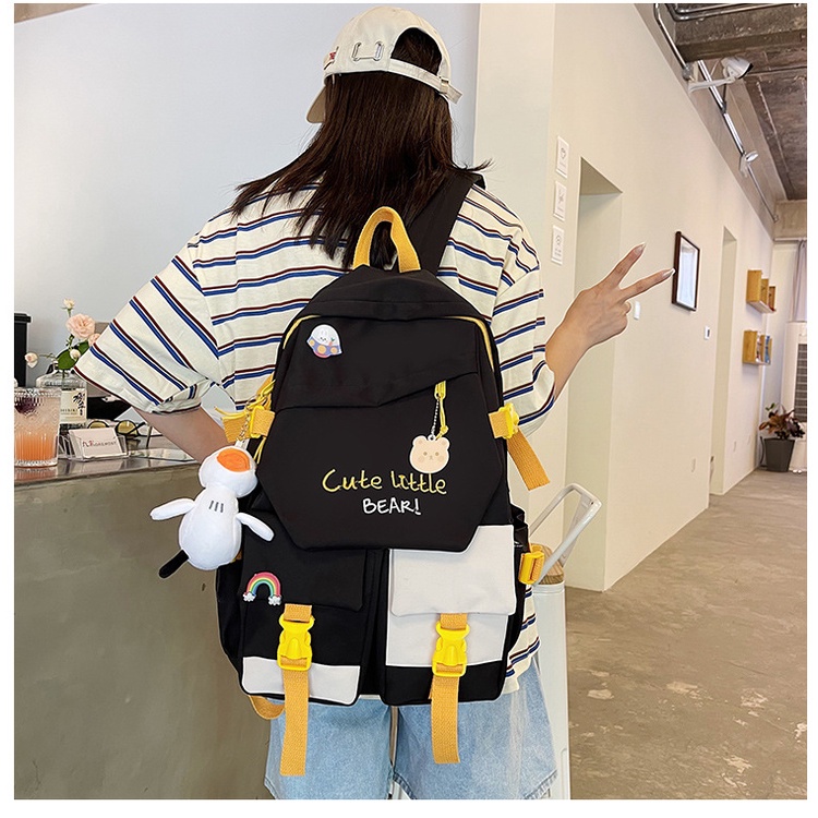 Mismi Cecile Bag - Tas Ransel Wanita Korea Cute Backpack Anak Sekolah Perempuan Stylish kualitas Import - 14C-6