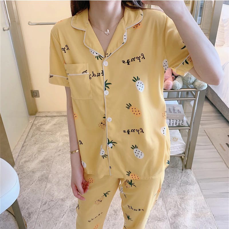 Baju Tidur wanita Piyama import Pakaian tidur celana panjang pajamas sleepwear piama wanita-B2108