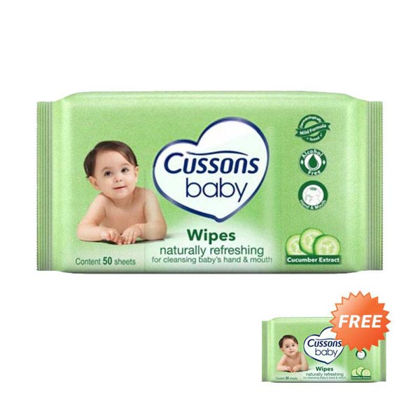 [BUY 1 GET 1]  Tisu Basah Cussons Baby Wipes 50s | Promo Tissue Tisu Basah Cusson Baby Wipes