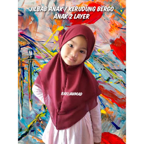 HIJAB ANAK BERGO 2 LAYER TALI MARYAM | KERUDUNG MUSLIM ANAK