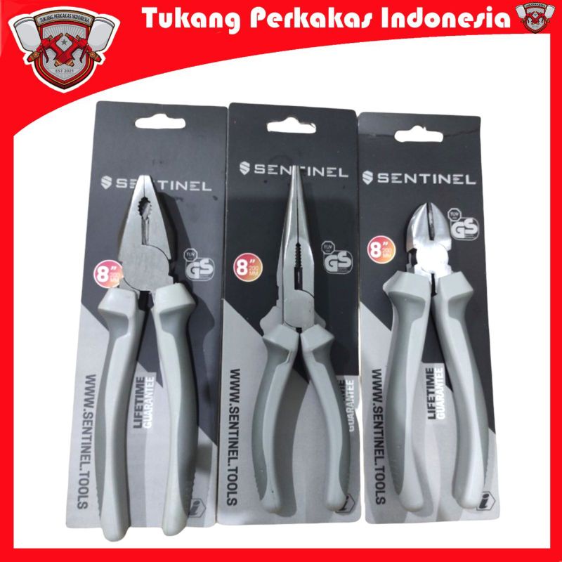 SENTINEL TANG SET 3 PCS KOMBINASI POTONG LANCIP HEAVTY DUTY 8 INCH MODEL TEKIRO