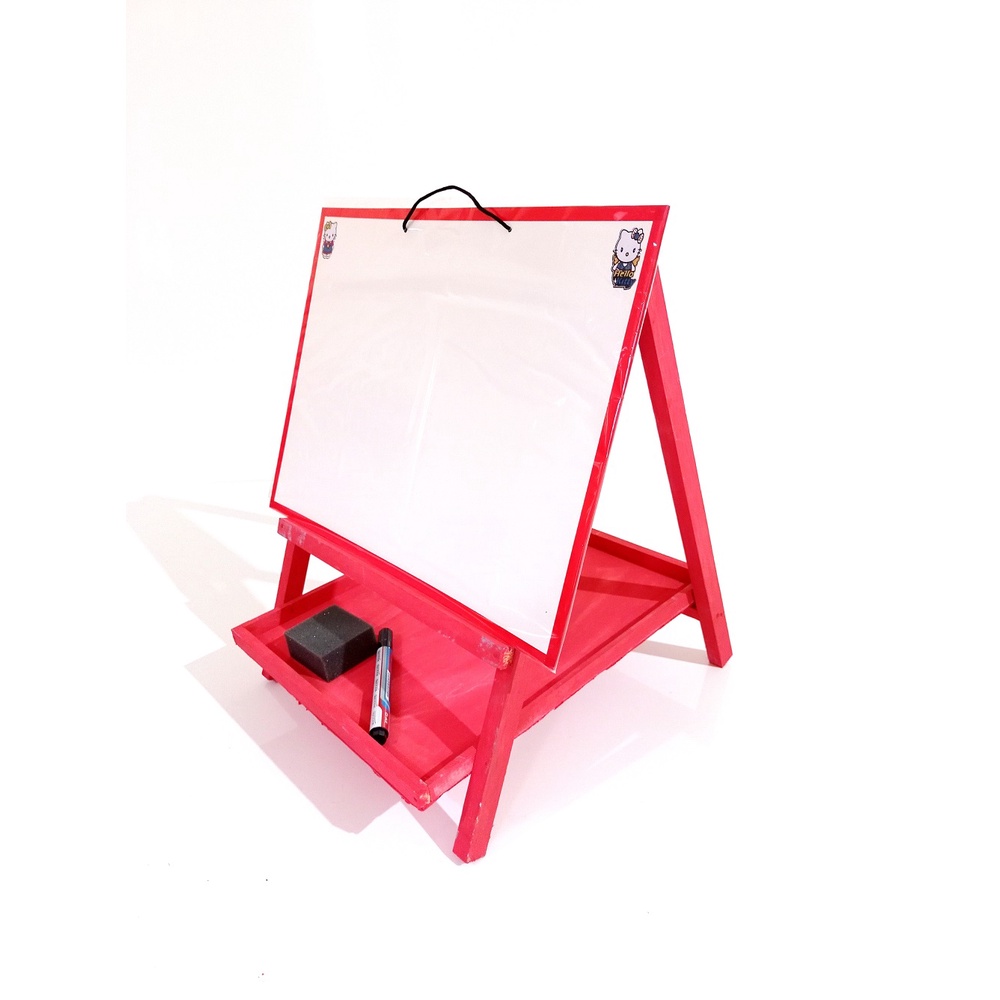 

papan tulis anak dengan penyangga/papan tulis bisa di hapus/white board bisa berdiri/papan tulis dengan sandaran/alat tulis anak 1set lengkap/whiteboard anak karakter/papan tulis arakter/mainan edukatif murah