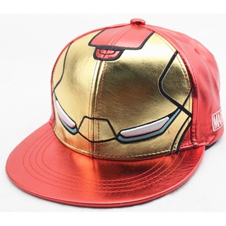 mk topi baseball desain  iron  man  bahan kulit untuk anak  