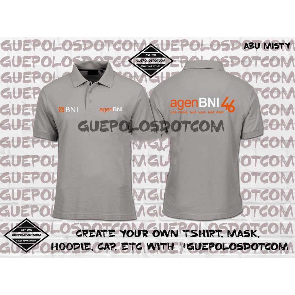Polo Shirt Kaos Polo Agen BNI 46 Kaos Perusahaan - Poloshirt Agen BNI 46 - Kaos Agen BNI 46 DISTRO