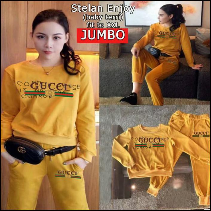 TJ 65224 BAJU SETELAN ENJOY JUMBO WANITA MURAH TERLARIS