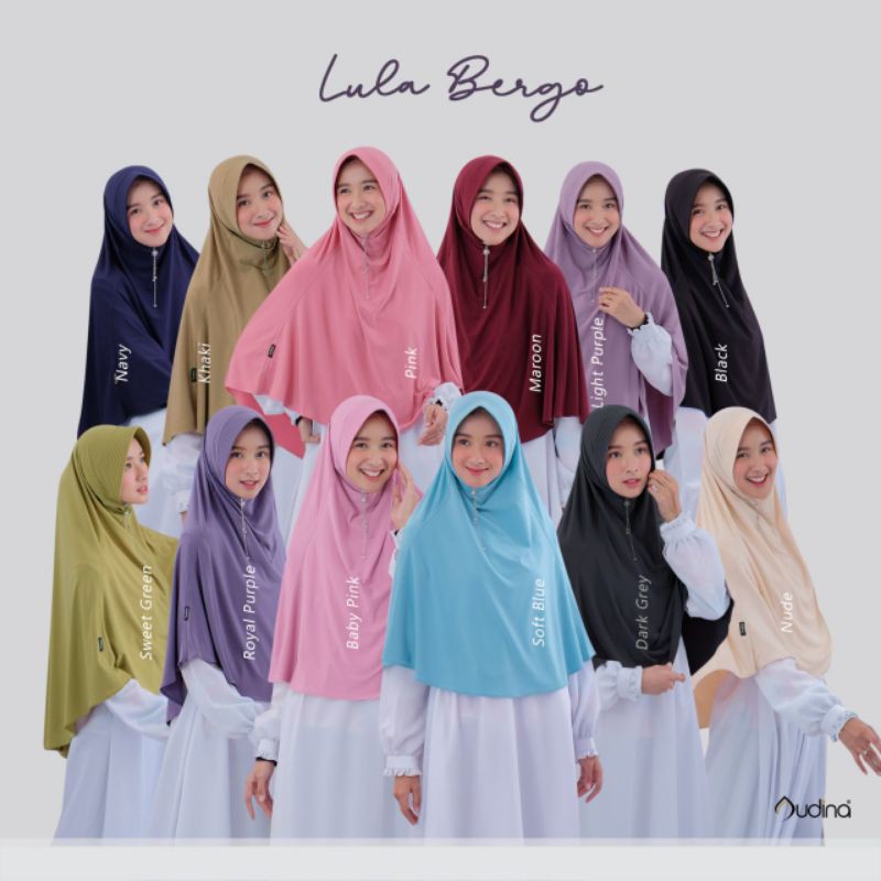 LULA bergo by.Audina/Bergo Jersey premium/pet antem/hijab instan/daily bergo