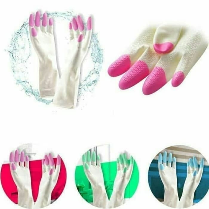 Sarung Tangan Karet Cuci Piring Anti Air / Glove Latex Silicone | cunvalla