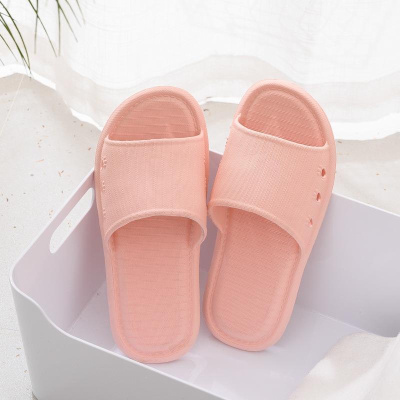 HC Sandal Slop Karet Polos 6500 Sendal Rumah Berkualitas Motif Garis Zigzag Sendal Kamar Mandi EVA Empuk Sendal Karet Couple Garis Home Slipper Anti Slip Wanita Pria Gaya Korea Murah Import-PINK
