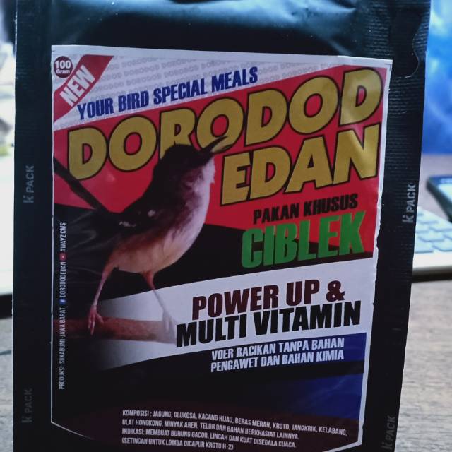 dorodod edan ciblek voer halus pakan burung power up multi vitamin