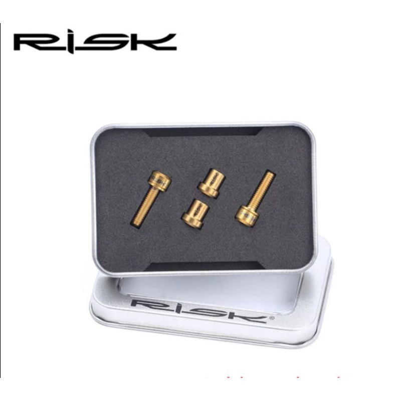 Risk Baut Titanium M5 x 18 mm Baut Stem + Mur Titanium Untuk Stem Carbon Bolt Titanium M5