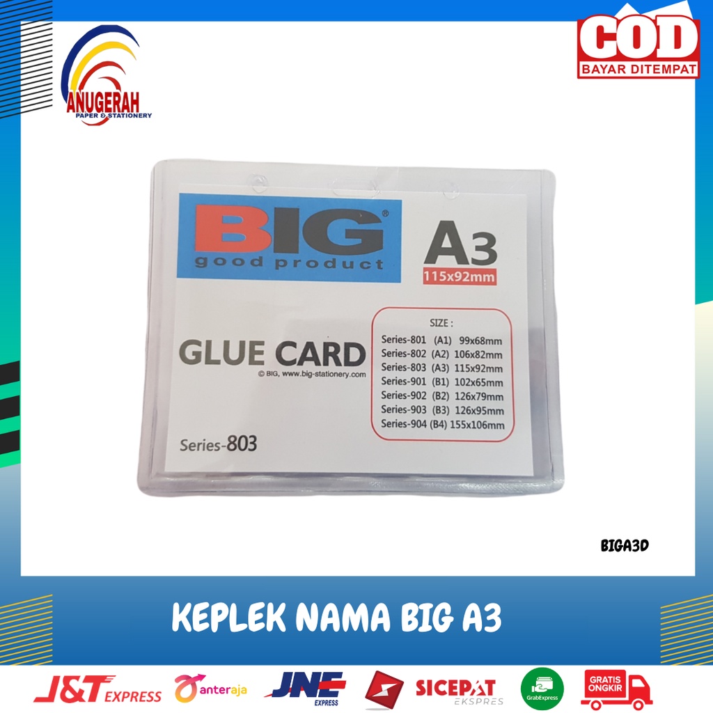 

Keplek Nama/ID CARD BIG A3 (PCS)
