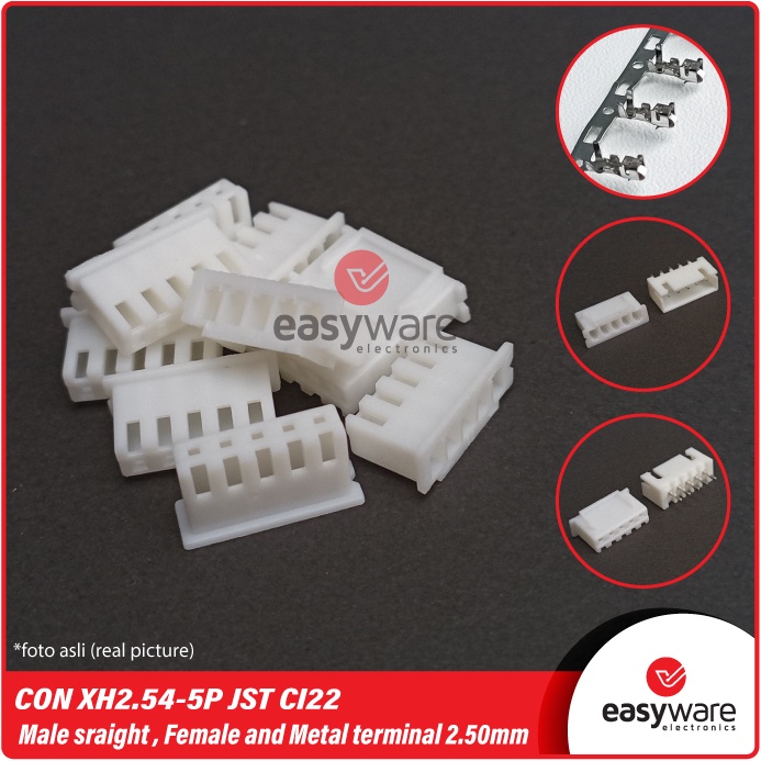 1 SET Connector JST XH2.54-5P Straight Header 2.54mm CI22 5 pin Straight