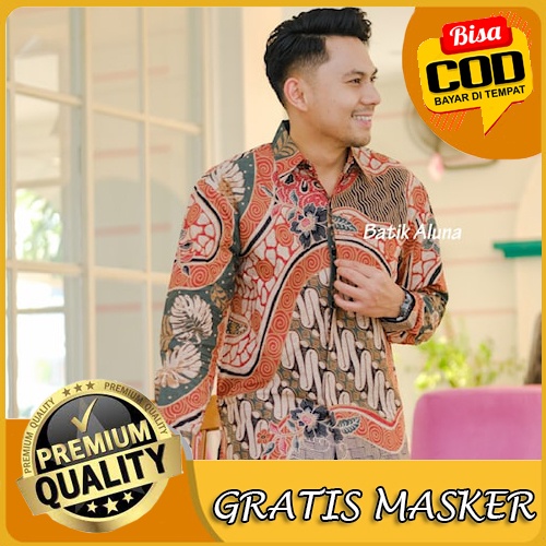 Baju Batik Pria Lengan Panjang Premium Modern Full Furing Original Kemeja Batik Solo PCW 023