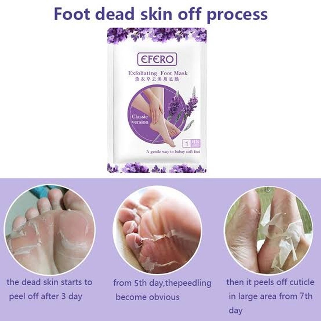 SHINE STAR - [ BISA COD ] EFERO Foot Mask Masker Kaki Pengelupas Kulit Mati &amp; Perawatan kaki Tumit Kering dan Pecah2